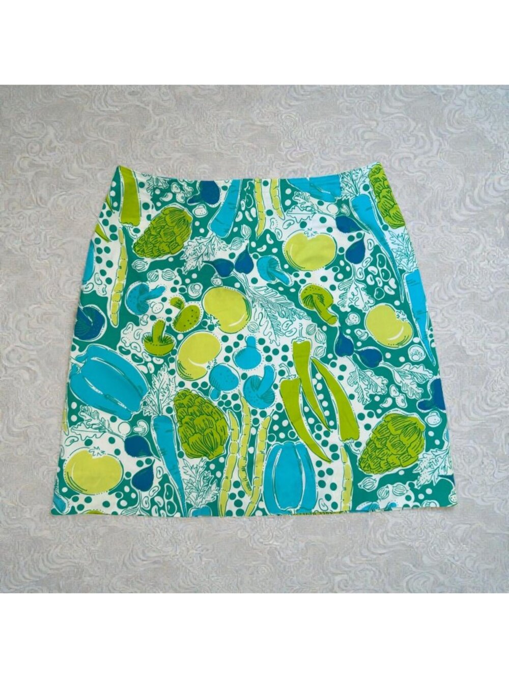 LILLY PULITZER Vintage 100% Cotton Steamed Vegetables Skirt Size 6